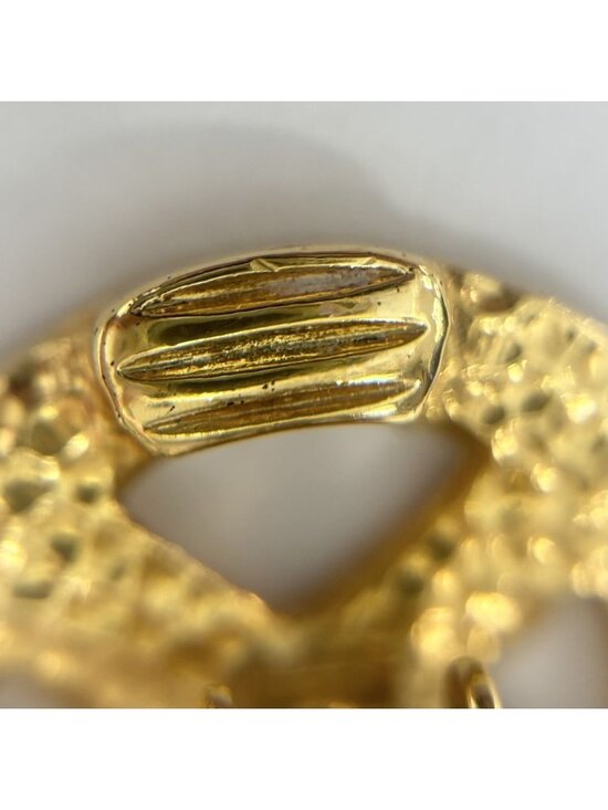 Chanel Big Earrings CC Logo Vintage Swing Gold Plated